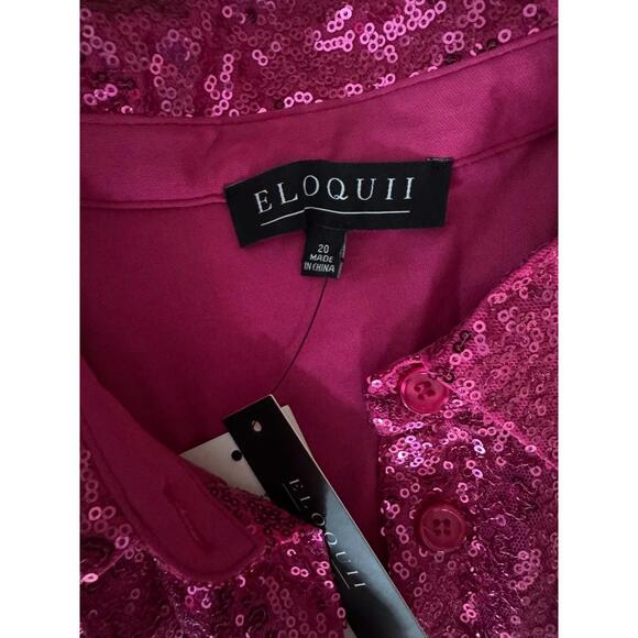 Eloquii Hot Pink Sequin Jumpsuit - Picture 8 of 8